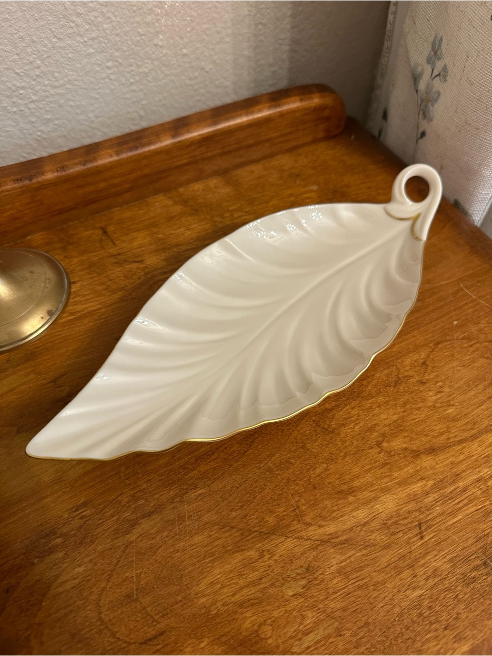 Vintage Lenox Porcelain 10” Leaf Shape Buffet Server/Tray/Dish